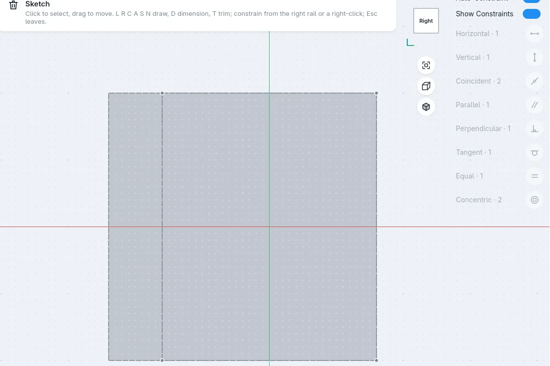 Sketch on the upright: screenshot of formbar