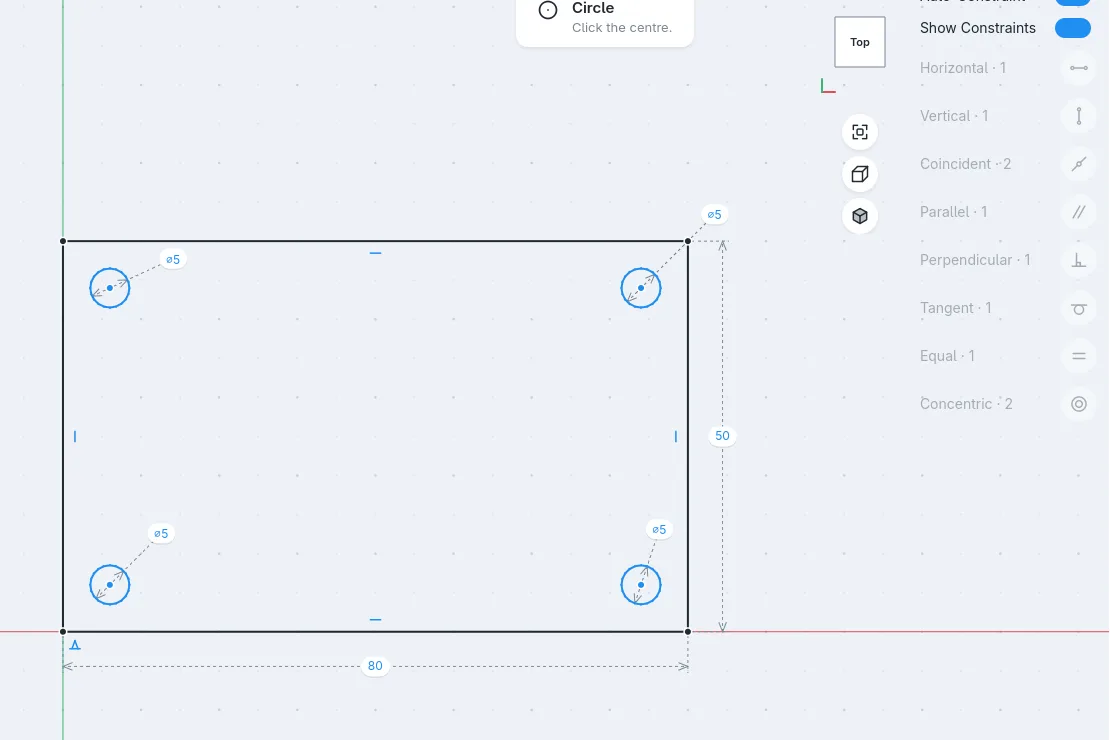 Drop in four holes: screenshot of formbar